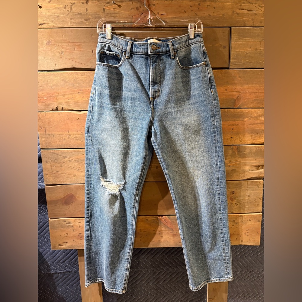 Distressed Blue Jeans
